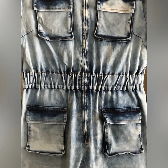 Light Blue Utility Jumpsuit by: Highlight - Picture 6 of 9